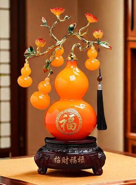 新中式纯手工葫芦招财摆件柿柿如意祝福乔迁高端装饰