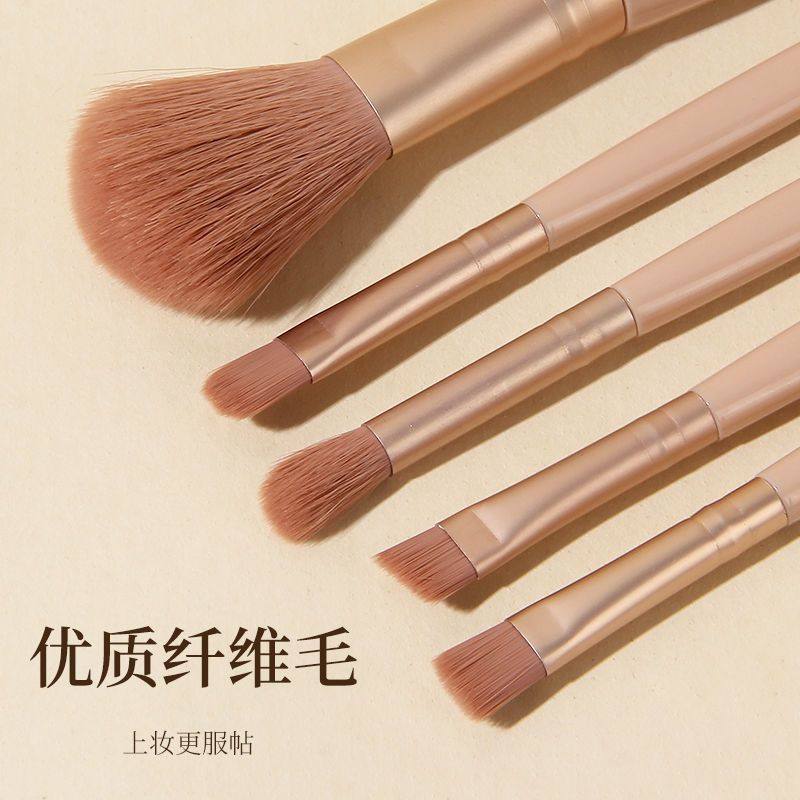 化妆刷套装便携带镜巨软多功能套刷散粉刷腮红粉底刷眼影刷5支装,淘宝优惠券,粉丝福利购,淘宝优惠卷