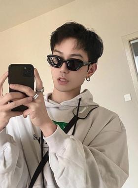 男士时尚大框猫眼凹造型复古太阳镜防紫外线潮流个性墨镜大脸显瘦