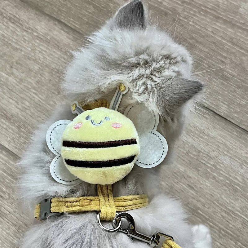 牵引绳蜜蜂猫咪挣脱防脱工字调节绳子宠物小型布偶泰迪外出专用,淘宝优惠券,粉丝福利购,淘宝优惠卷