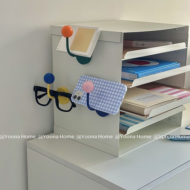 彩色磁性强力免打孔挂钩冰箱强磁ins风入户门多巴胺磁吸挂钩可爱 - 图1