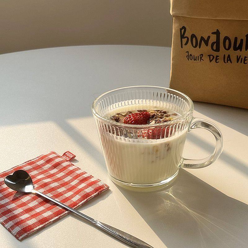 高端早餐杯大容量玻璃杯燕麦片早餐碗家用女牛奶杯带勺酸奶水果碗,淘宝优惠券,粉丝福利购,淘宝优惠卷