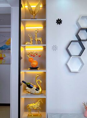 一整套客厅摆件高级酒柜展示柜电视柜高档家庭玻璃柜乔迁一体