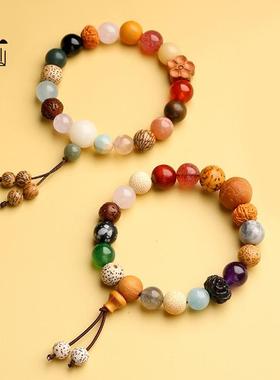 普陀山升级款十八籽祝福多福多宝手串木制新品