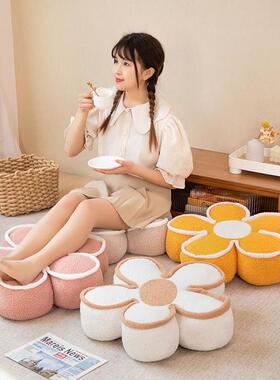 花朵坐垫少女心车载卧室靠枕两用靠背垫网红创意学生靠垫枕摆件