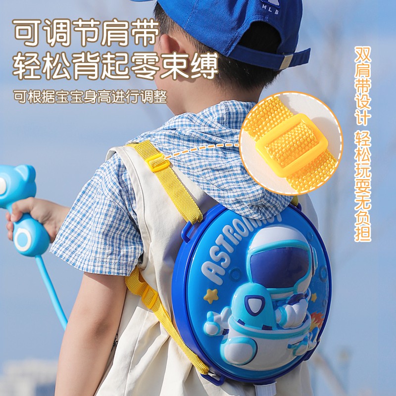 女孩水枪儿童玩具抽拉式大容量卡通背包男孩戏水打水仗喷水夏日 - 图3