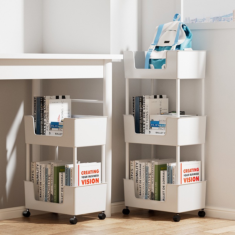 移动书立桌边书架书本收纳书桌置物架家用小推车学生宿舍收纳神器 - 图3