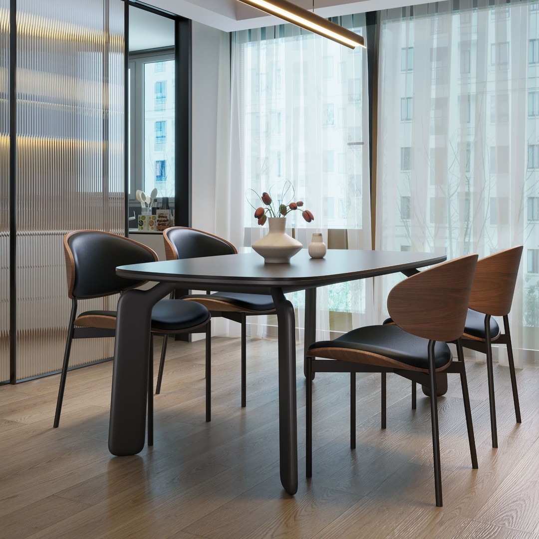 意式极简岩板餐桌椅家用小户型吃饭桌现代简约长方形饭桌 - 图1