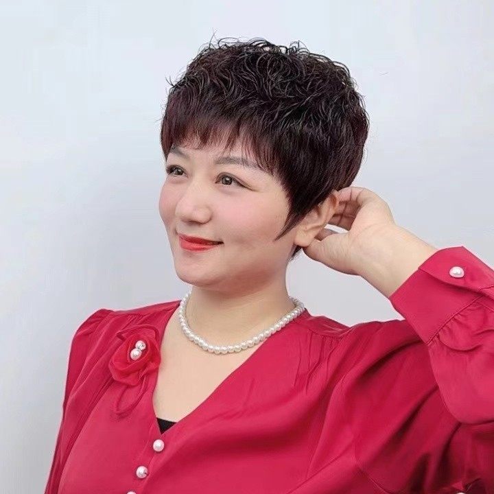 递针手织头璇气质洋气卷发全真发妈妈假发头套,淘宝优惠券,粉丝福利购,淘宝优惠卷