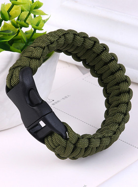 户外多功能应急救生手链 野营生存求生手链 编织逃生七芯伞绳手环