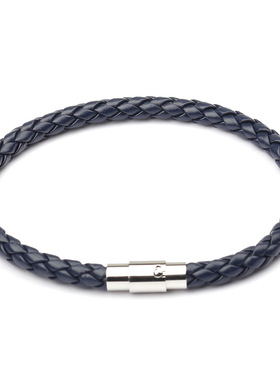 欧美创意保险磁性男士6皮绳编织手链皮革情侣手环跨境配饰