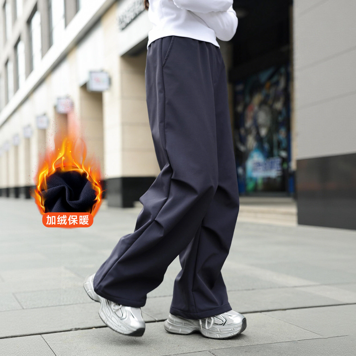 新款女孩加厚冬款户外阔腿长裤初中生中大童学生宽松休闲儿童裤子,淘宝优惠券,粉丝福利购,淘宝优惠卷