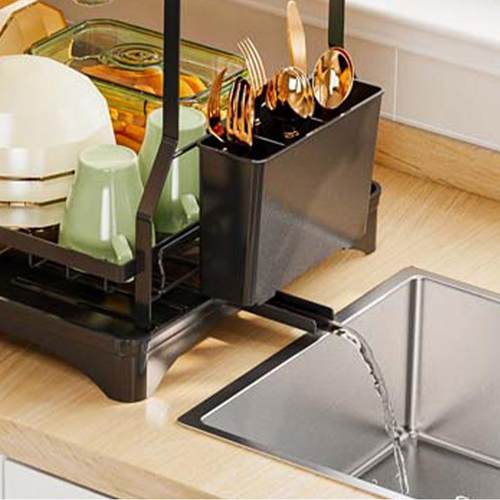 双层厨房碗碟架家用橱柜多功能沥水架厨房餐具收纳置物架 - 图2