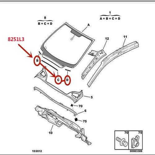 8251L3适配标307308408致雪铁龙C4L挡风玻璃板条车窗密封条饰板 - 图1