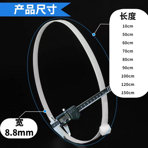 尼龙超长扎带大号塑料工业级拉紧器勒死狗自锁式捆绑束线卡扣黑白 - 图1