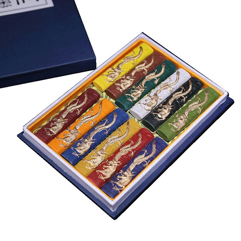 歙县老胡开文矿物质十二彩墨文房四宝礼品墨徽墨国画墨条墨锭墨条 - 图3