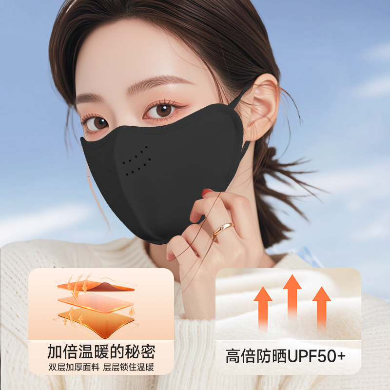 冬季保暖口罩女高颜值加厚防风防寒骑电动车防冻2025新款男士潮款 - 图1
