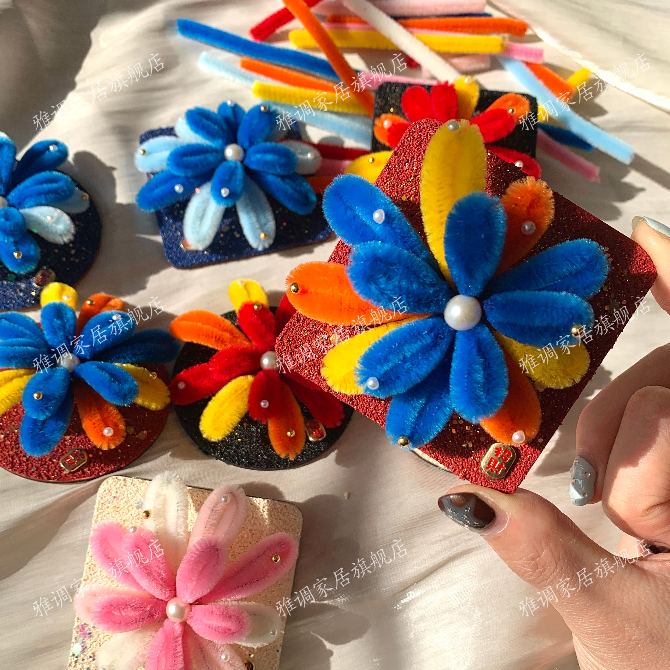 旋转烟花磁吸冰箱贴DIY材料包新年节日手工礼物氛围感温馨肌理画,淘宝优惠券,粉丝福利购,淘宝优惠卷