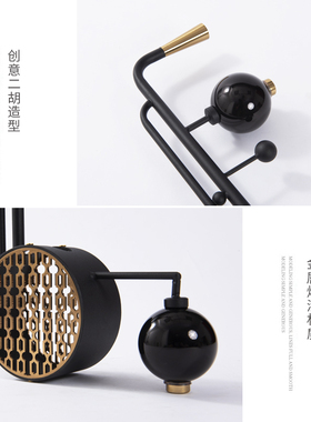 新中式古典乐器二胡摆件样板间售楼处书房玄关客厅艺术摆设装饰品