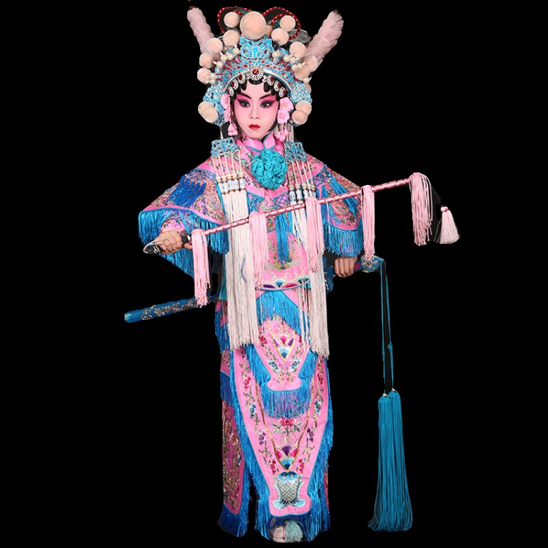 儿童女改良靠 京剧戏曲武旦刀马旦扈三娘服装女靠刀马旦六一演出 - 图1