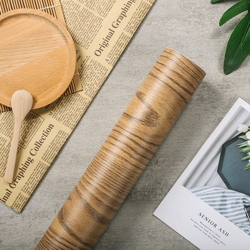 3D加厚防水木纹自粘贴纸仿木家具翻新衣柜门贴纸桌子柜子木板贴纸 - 图1