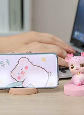 卡通办公室工位桌面手机架可爱懒人支撑架装饰品摆件送闺蜜礼物