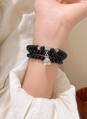 禅意招财黑色串珠多层手链