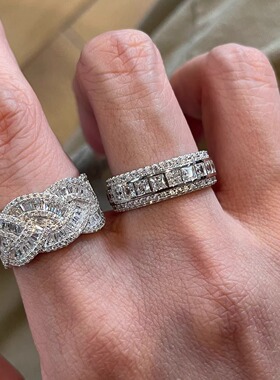 不撞款vintage老钱风叠戴戒指