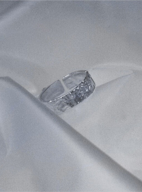 男女尾戒熔岩肌理可调节开口戒指