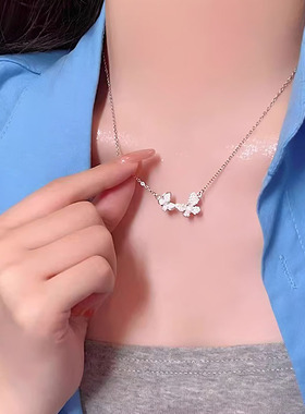 韩版精致满钻蝴蝶项链女轻奢小众