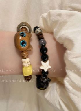 罗小黑呆萌小猫咪ins风小手链女