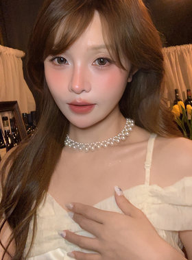 法式复古串珠项链配礼服婚纱气质
