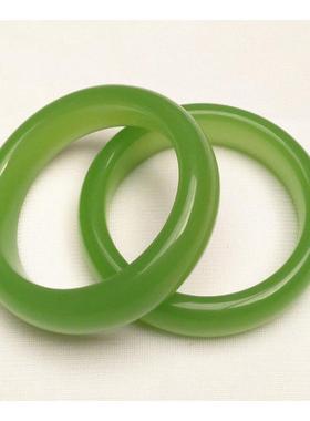 翡翠色手镯子女款玻璃手镯子浅绿色玉石手镯玛瑙玉镯子