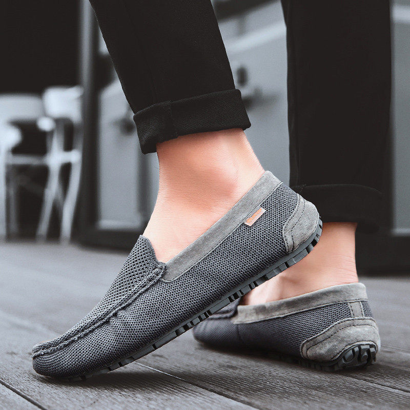 网鞋夏季镂空韩版百搭豆豆鞋男透气潮流懒人一脚蹬软底休闲网布鞋,淘宝优惠券,粉丝福利购,淘宝优惠卷