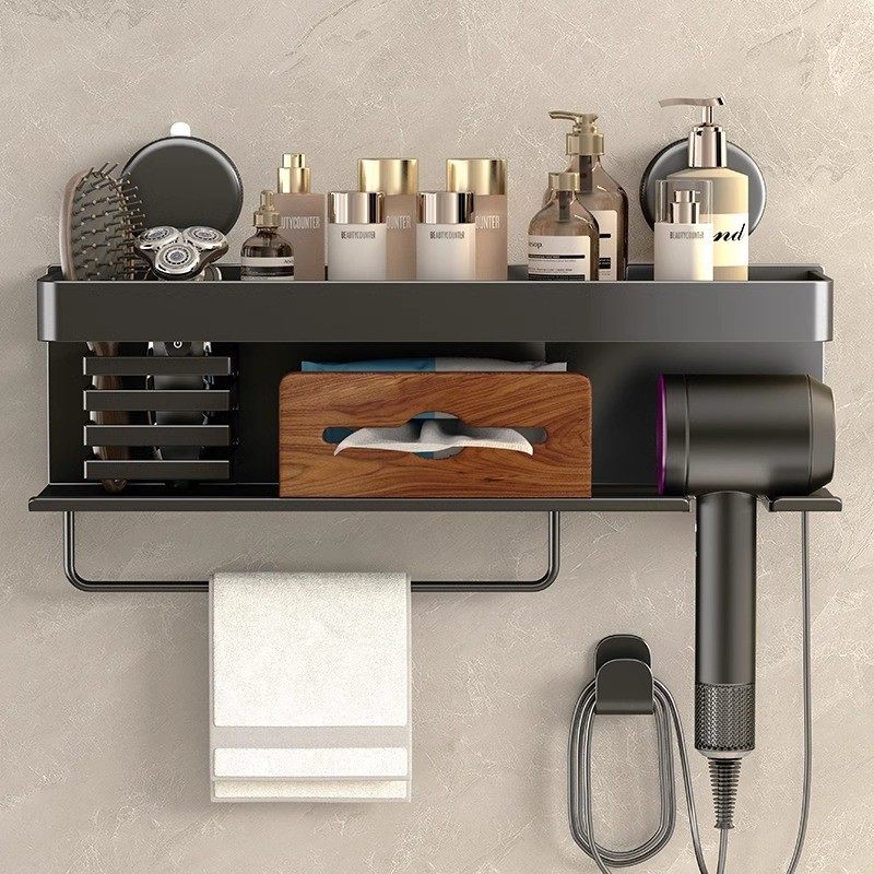 吸盘吹风机置物架胡桃木免打孔卫生间电吹风挂架浴室收纳架子支架,淘宝优惠券,粉丝福利购,淘宝优惠卷