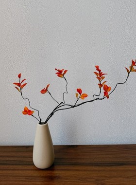 小众高级感陶瓷花瓶侘寂风仿真花树叶家居客厅电视柜花器装饰摆件