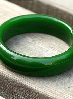 厂家外蒙料仿新疆和田碧玉色镯子菠菜绿玉石玉器女款手镯