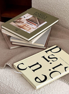 全英文装饰书布面精装杂志书街拍摆拍摄影道具桌面隔板柜法式摆件