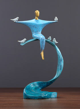 黄铜和平天使摆件人物与白鸽办公室家居办公桌书桌商务礼品送礼