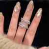 Wandering Star S925 sterling silver three-layer wrap ring for women
