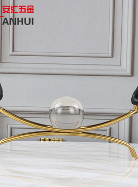 跨境客厅轻奢水晶球金属摆件高级感创意家居用品装饰工艺品定制厂