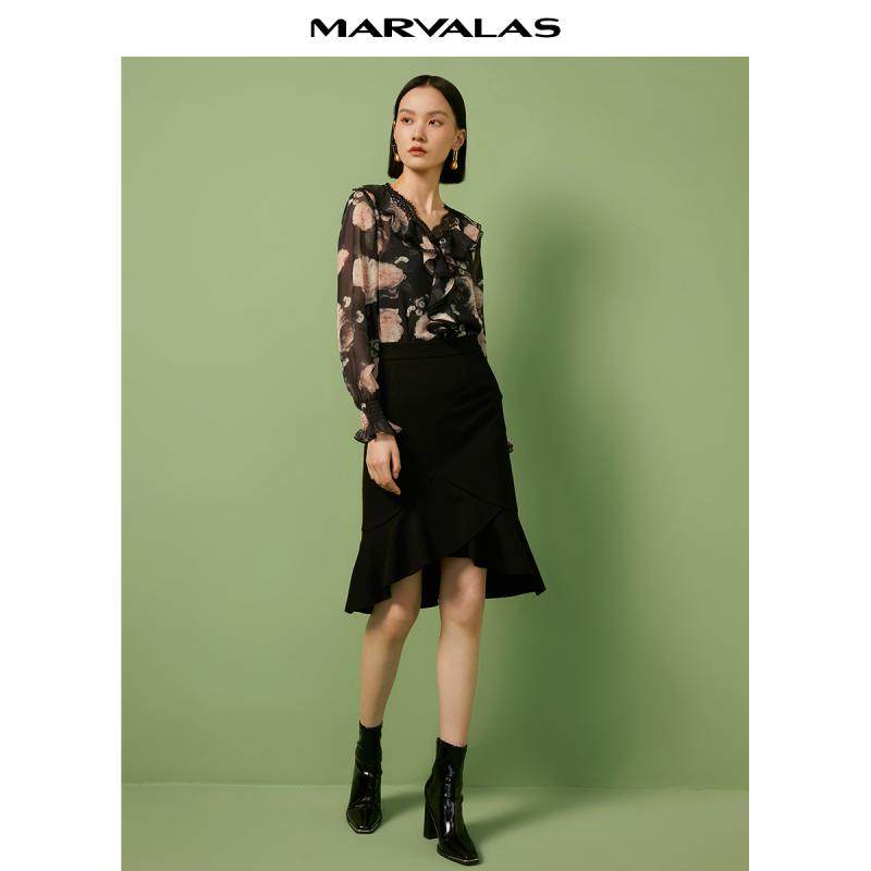 【呼呼专享】曼德诗不规则鱼尾裙 - 图2