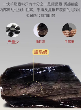 天然黑曜石手串金曜石和田玉手链