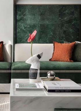 空合现代轻奢样板间客厅陶瓷花器装饰书果盘 售楼部茶几搭配摆件