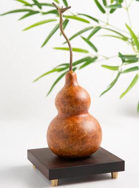 铜葫芦摆件福禄寿财喜客厅玄关柜办公室新中式装饰物开 业乔迁礼