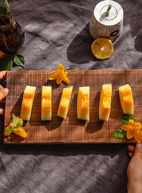 掬涵实木茶盘家用茶台干泡茶托日式托盘功夫茶具覆古水果蛋糕盘