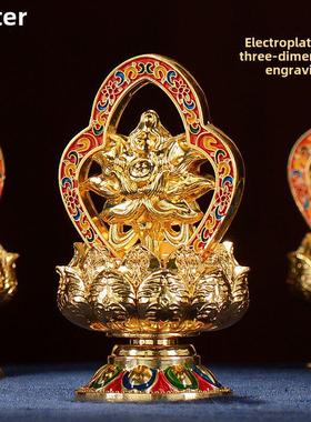 八吉祥摆件 家用客厅佛具用品桌面摆件高脚镀金彩绘吉祥八宝供具