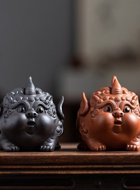 炼器紫砂招财貔貅摆件家居客厅办公室茶桌装饰品茶宠可养茶玩摆设