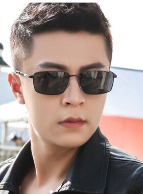 感光变色偏光高清墨镜男日夜两用直播爆款太阳镜黑色框架眼镜