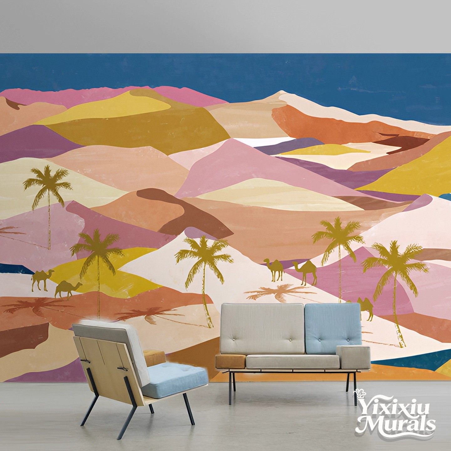 美式手绘色彩油画轻奢抽象中式祥云背景墙沙发无缝定制壁画3D壁纸,淘宝优惠券,粉丝福利购,淘宝优惠卷